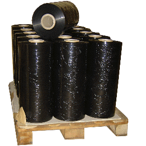 Automatenstretchfolie * Rolle 50cm breit * 25my * schwarz * 18kg Rolle