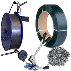 * Spann- und Verschlussger�t * im SET mit Band/ H�lsen und Abrollwagen